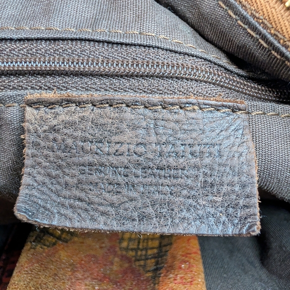 Maurizio Taiuti Vintage Italian Leather Hotel Label Bowler Bag Barrel Satchel - Picture 2 of 16